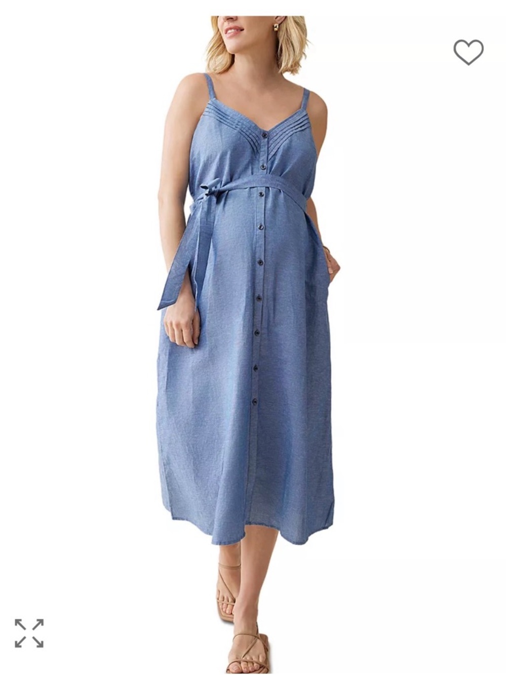 Ingrid and Isabel Chambray Blue Dress Maternity